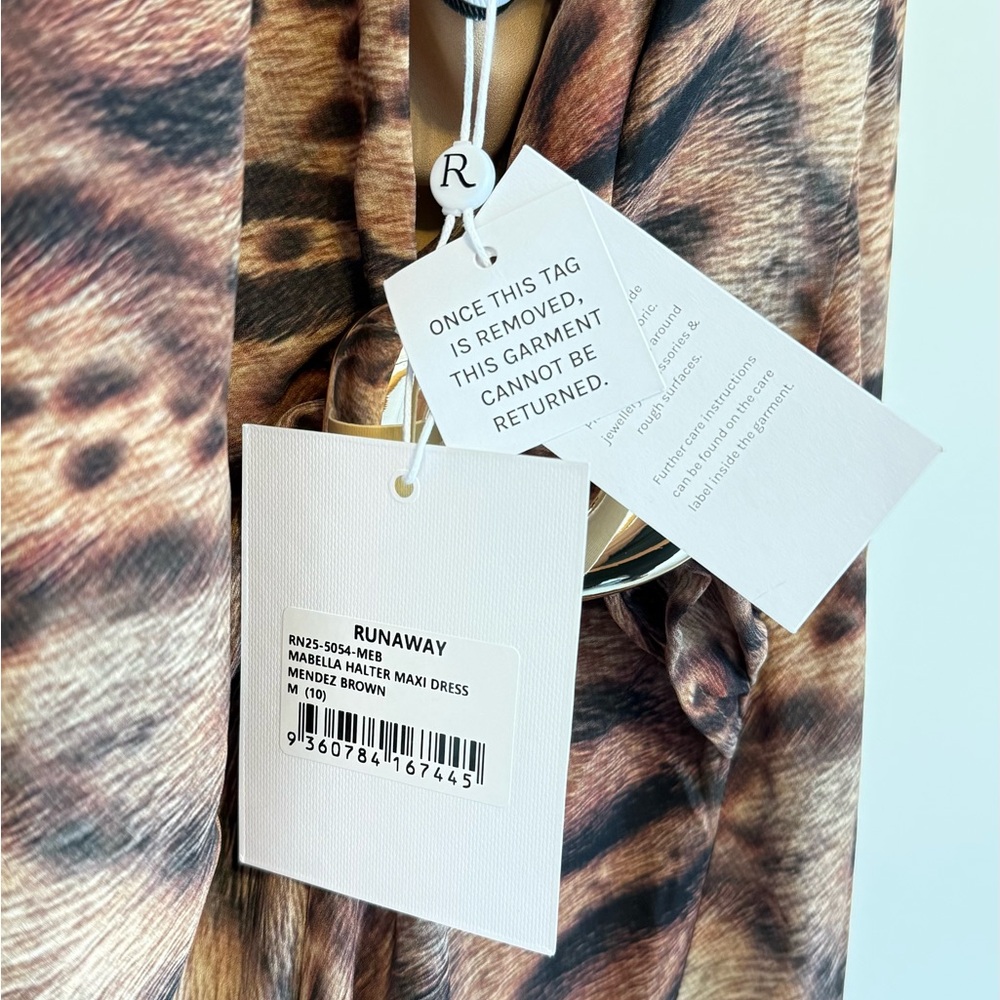 NWT Runaway The Label Marbella Halter Maxi Dress - Mendez Brown, Size M - Picture 5 of 5